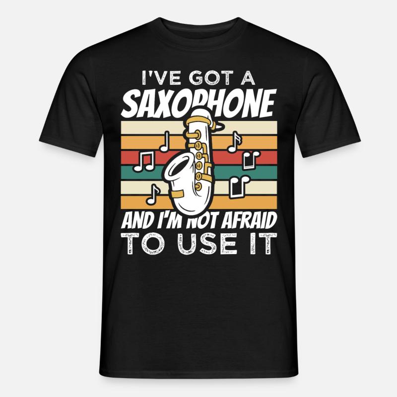 Saxophon Kinder - Männer T-Shirt - Schwarz