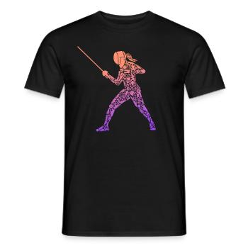Fechten Symbole Frauen Fechtsport Fechter - Männer T-Shirt - Schwarz - Vorne - AI Model Male 178 light (178cm)