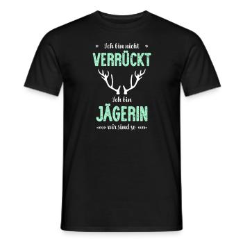 Jägerin I Jagd jagen Motiv zum bestandenen - Männer T-Shirt - Schwarz - Vorne - AI Model Male 178 light (178cm)