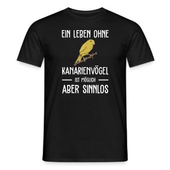 Kanarienvogel I Kanarie Girlitze Nymphen für Vogel - Männer T-Shirt - Schwarz - Vorne - AI Model Male 178 light (178cm)