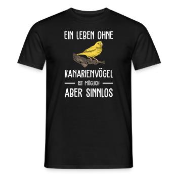 Kanarienvogel I Kanarie Girlitze Nymphen für Vogel - Männer T-Shirt - Schwarz - Vorne - AI Model Male 178 light (178cm)