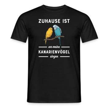 Kanarienvogel I Kanarie Girlitze Nymphen für Vogel - Männer T-Shirt - Schwarz - Vorne - AI Model Male 178 light (178cm)