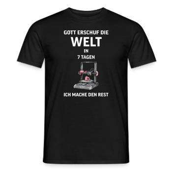3D Druck Printing CAD PLA Filament 3d drucken - Männer T-Shirt - Schwarz - Vorne - AI Model Male 178 light (178cm)