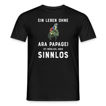 Ara Papagei I Südamerika Exotischer Vogel für - Männer T-Shirt - Schwarz - Vorne - AI Model Male 178 light (178cm)