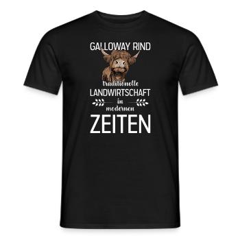 Galloway Rind I Schottland Rinderzucht für - Männer T-Shirt - Schwarz - Vorne - AI Model Male 178 light (178cm)