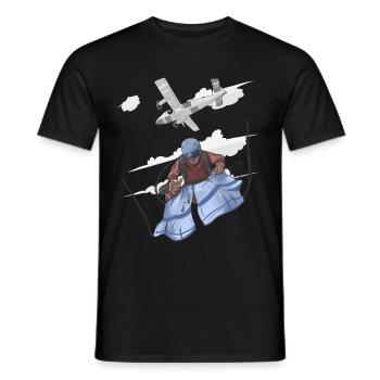 Fallschirmspringen Springen - Männer T-Shirt - Schwarz - Vorne - AI Model Male 178 light (178cm)
