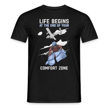 Das Leben beginnt am Ende Ihrer Komfortzone Geschenk - Männer T-Shirt - Schwarz - Vorne - AI Model Male 178 light (178cm)