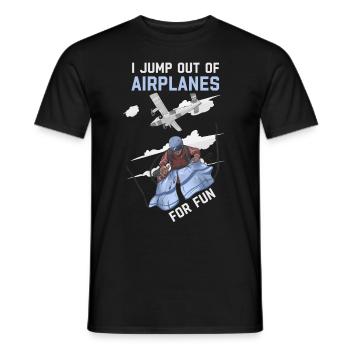 Ich springe aus Flugzeugen zum Spaß Fallschirmspringen - Männer T-Shirt - Schwarz - Vorne - AI Model Male 178 light (178cm)
