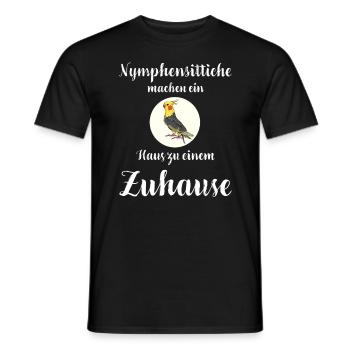 Nymphensittich I Papagei Kakadu Motiv für Vogel - Männer T-Shirt - Schwarz - Vorne - AI Model Male 178 light (178cm)