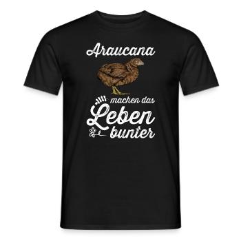 Araucana Hühner I Hühnerrasse Huhn Motiv für - Männer T-Shirt - Schwarz - Vorne - AI Model Male 178 light (178cm)