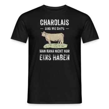 Charolais Rind I Frankreich Rinderzucht für - Männer T-Shirt - Schwarz - Vorne - AI Model Male 178 light (178cm)