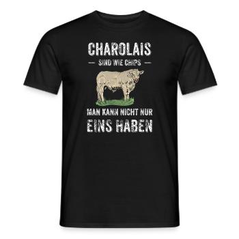 Charolais Rind I Frankreich Rinderzucht für - Männer T-Shirt - Schwarz - Vorne - AI Model Male 178 light (178cm)