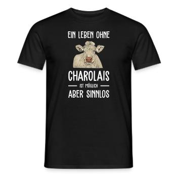 Charolais Rind I Frankreich Rinderzucht für - Männer T-Shirt - Schwarz - Vorne - AI Model Male 178 light (178cm)