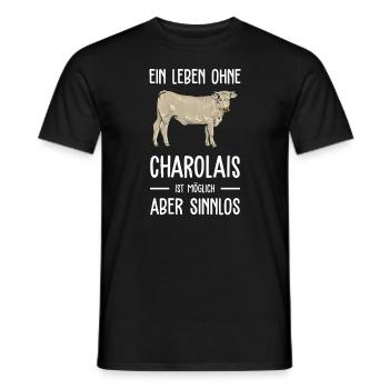 Charolais Rind I Frankreich Rinderzucht für - Männer T-Shirt - Schwarz - Vorne - AI Model Male 178 light (178cm)
