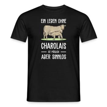 Charolais Rind I Frankreich Rinderzucht für - Männer T-Shirt - Schwarz - Vorne - AI Model Male 178 light (178cm)