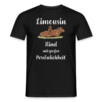 Limousin Rind I Frankreich Rinderzucht für - Männer T-Shirt - Schwarz - Vorne - AI Model Male 178 light (178cm)