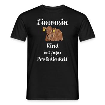 Limousin Rind I Frankreich Rinderzucht für - Männer T-Shirt - Schwarz - Vorne - AI Model Male 178 light (178cm)