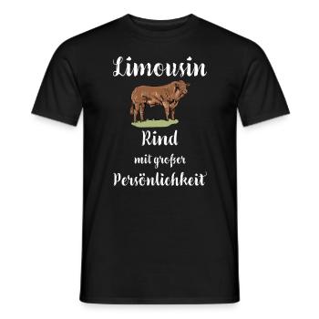 Limousin Rind I Frankreich Rinderzucht für - Männer T-Shirt - Schwarz - Vorne - AI Model Male 178 light (178cm)