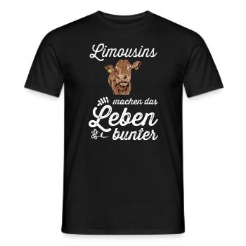 Limousin Rind I Frankreich Rinderzucht für - Männer T-Shirt - Schwarz - Vorne - AI Model Male 178 light (178cm)