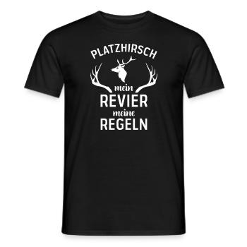 Mein Revier meine Regeln I Rotwild Motiv für Jäger - Männer T-Shirt - Schwarz - Vorne - AI Model Male 178 light (178cm)