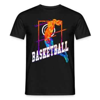 Basketball Basketballspieler Spieler Vintage Bunt - Männer T-Shirt - Schwarz - Vorne - AI Model Male 178 light (178cm)