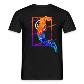 Basketball Basketballspieler Spieler Vintage Bunt - Männer T-Shirt - Schwarz - Vorne - AI Model Male 178 light (178cm)