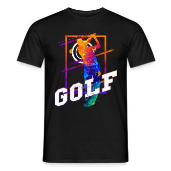 Golf Golfen Golfspieler Sport Hobby Club Vintage - Männer T-Shirt - Schwarz - Vorne - AI Model Male 178 light (178cm)