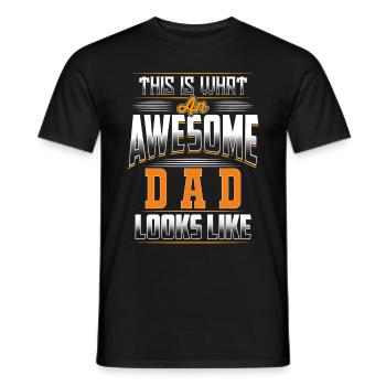 This Is What An Awesome Dad Looks Like - Men's T-Shirt - black - Front - AI Model Male 178 light (178cm)