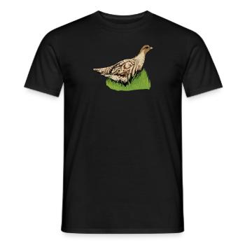 Rebhuhn I Hühnervögel Niederwild Motiv für Jäger - Männer T-Shirt - Schwarz - Vorne - AI Model Male 178 light (178cm)