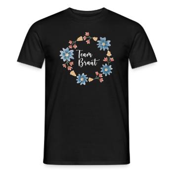 Team Braut I Blumenkranz Hochzeit Boho Stil - Männer T-Shirt - Schwarz - Vorne - AI Model Male 178 light (178cm)