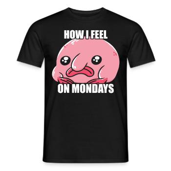 Comment je me sens lundi Propriétaire de Blobfish - T-shirt homme - noir - Devant - AI Model Male 178 light (178cm)