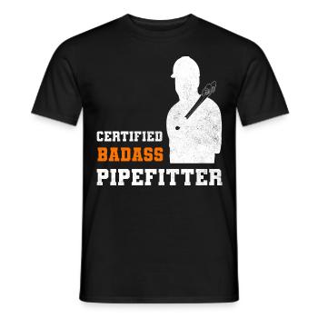 Lustige Pipefitter Dampfer - Männer T-Shirt - Schwarz - Vorne - AI Model Male 178 light (178cm)