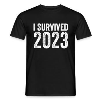 I Survived 2023 - Men's T-Shirt - black - Front - AI Model Male 178 light (178cm)