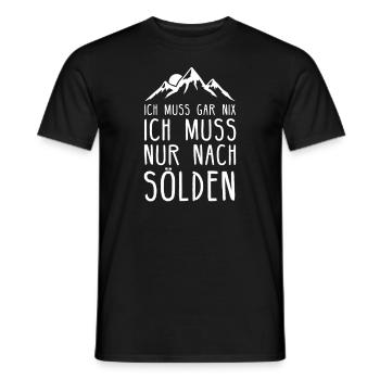 Sölden I Skigebiet in Österreich für Skifahrer - Männer T-Shirt - Schwarz - Vorne - AI Model Male 178 light (178cm)