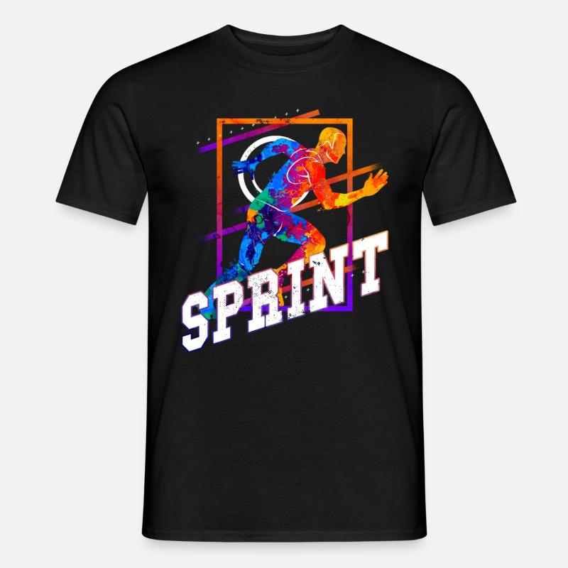 Sprint, Sprinter, Sprint, Lekkoatletyka, Bieganie - T-shirt męski - czarny