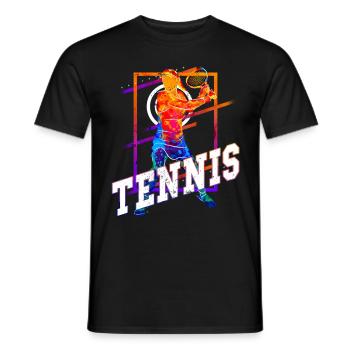 Tennis Tennis Player Woman Sport Match Club Fan - Men's T-Shirt - black - Front - AI Model Male 178 light (178cm)