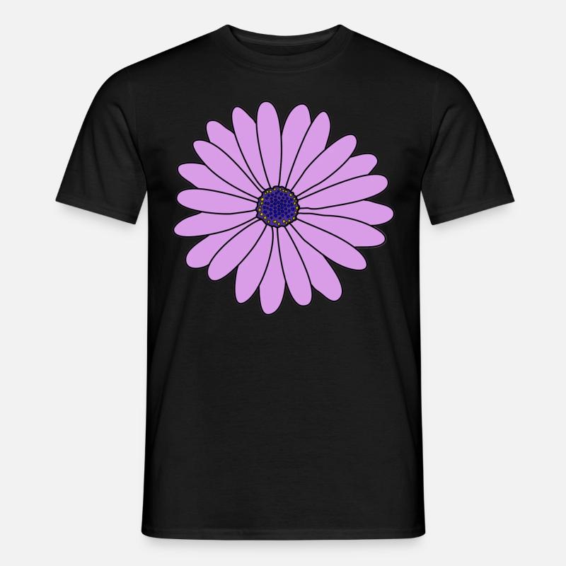 Blume lila Margerite - Männer T-Shirt - Schwarz