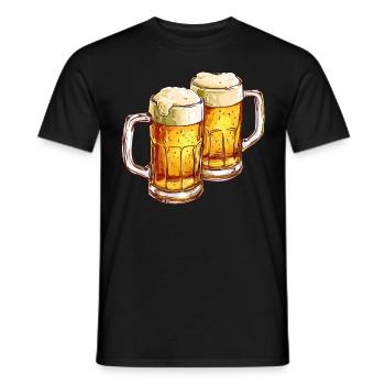 Chope à bière Chopes à bière Verres à bière Bière Alcool Alcool - T-shirt homme - noir - Devant - AI Model Male 178 light (178cm)
