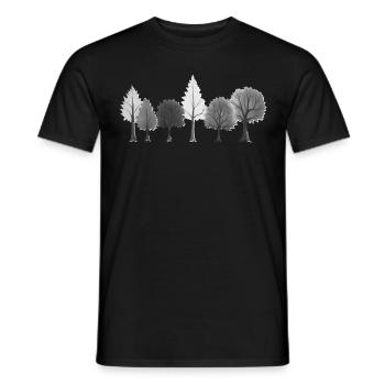 Arbres de la forêt noir et blanc - T-shirt homme - noir - Devant - AI Model Male 178 light (178cm)