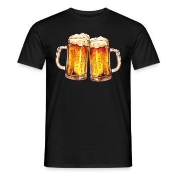 Chopes à bière Chopes à bière Verres à bière Bière à boire de l’alcool - T-shirt homme - noir - Devant - AI Model Male 178 light (178cm)