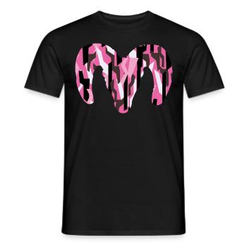 Dickhornschaf Camouflage – Wildnis pur - Männer T-Shirt - Schwarz - Vorne - AI Model Male 178 light (178cm)