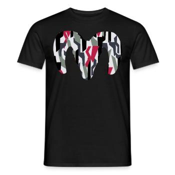 Dickhornschaf Camouflage – Wildnis pur - Männer T-Shirt - Schwarz - Vorne - AI Model Male 178 light (178cm)