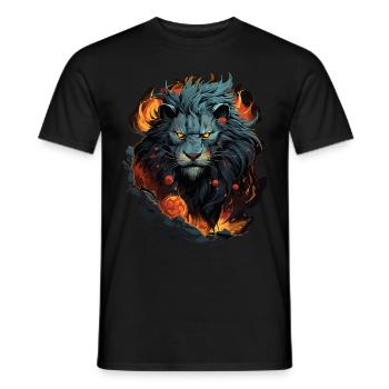 Lion, Lion's Head, Strong, Wild, Proud, Courageous, Royal - Men's T-Shirt - black - Front - AI Model Male 178 light (178cm)