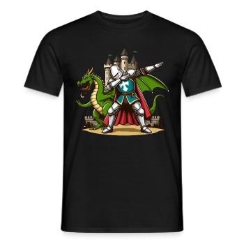 Dabbender Ritter, Mittelalter Kostüm - Männer T-Shirt - Schwarz - Vorne - AI Model Male 178 light (178cm)