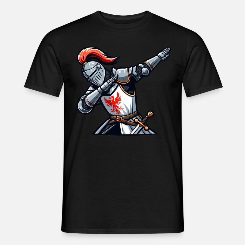 Dabbender Ritter, Mittelalter Kostüm - Männer T-Shirt - Schwarz