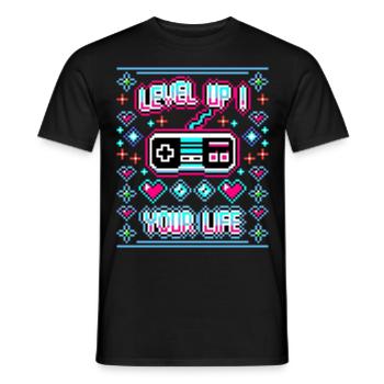 Chemise Pixel Art Gamer - Améliorez votre vie - T-shirt homme - noir - Devant - AI Model Male 178 light (178cm)