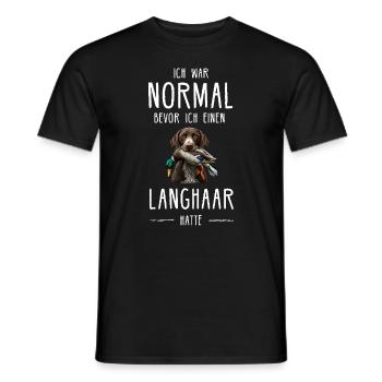 Deutsch Langhaar I Jagdhund Vorstehhund Motiv für - Männer T-Shirt - Schwarz - Vorne - AI Model Male 178 light (178cm)