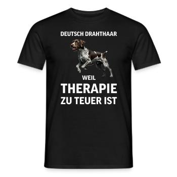 Allemand à poil dur I chien de chasse chien d’arrêt motif pour - T-shirt homme - noir - Devant - AI Model Male 178 light (178cm)
