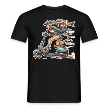 Motorroller Mofa Moped Roller - Männer T-Shirt - Schwarz - Vorne - AI Model Male 178 light (178cm)