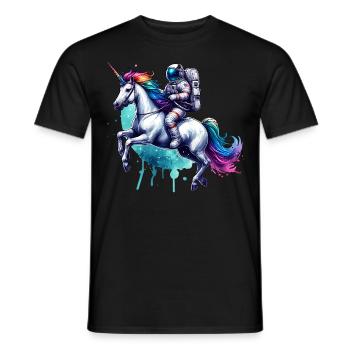 Licorne astronaute - T-shirt homme - noir - Devant - AI Model Male 178 light (178cm)